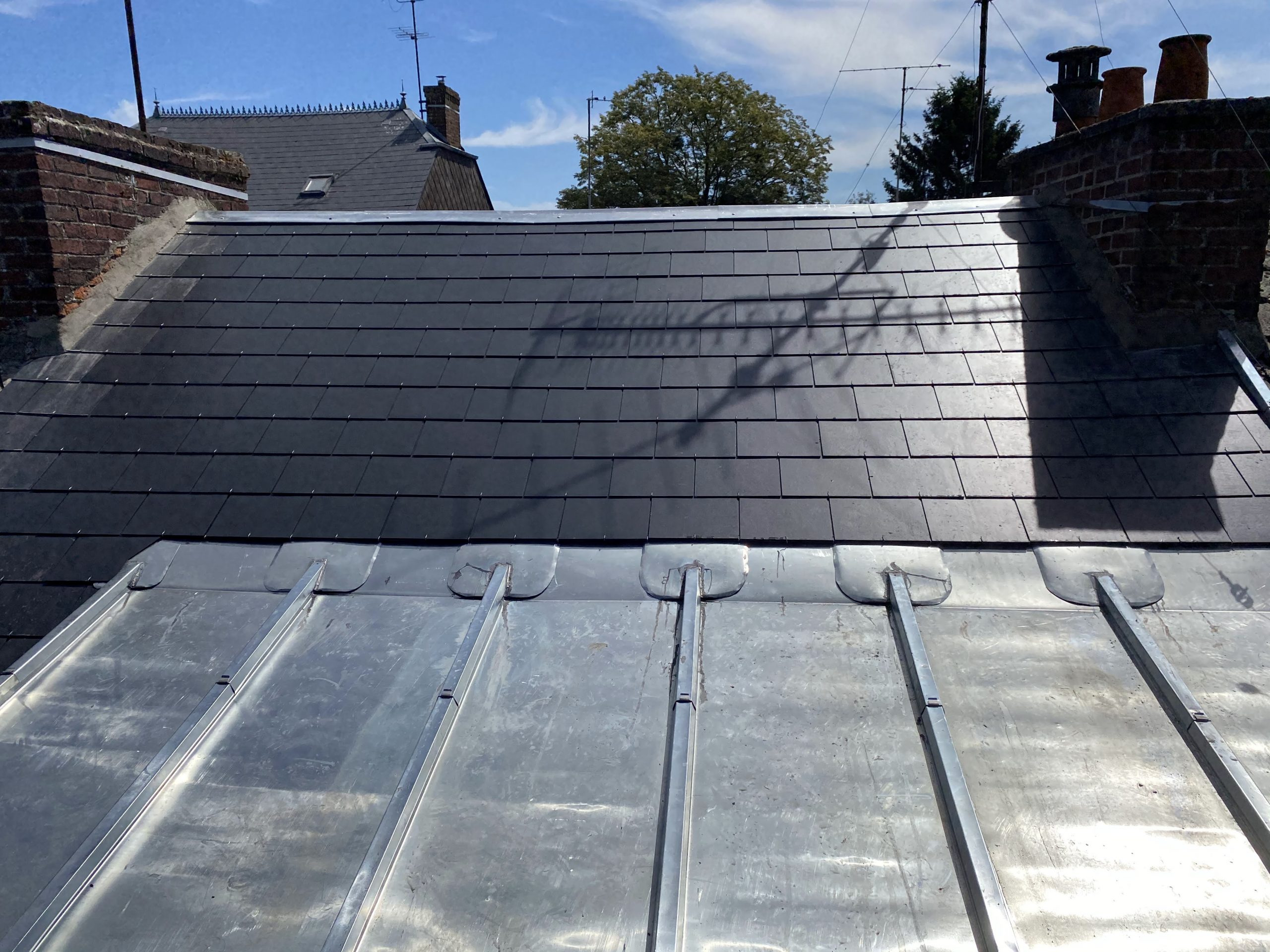 Toit terrasse en zinc - toiture avesnoise